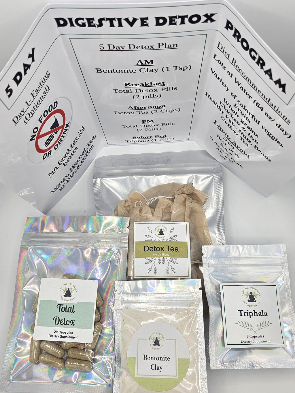 5 Day Digestive Detox- Herbs for detox. Parasite cleanse. Heavy metal cleanse. Gut health. Hand formulated herbal products. 100% natural. 5 Day herbal cleanse program.