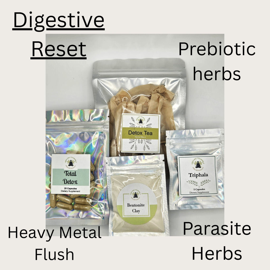 5 Day Digestive Detox- Herbs for detox. Parasite cleanse. Heavy metal cleanse. Gut health. Hand formulated herbal products. 100% natural. 5 Day herbal cleanse program.