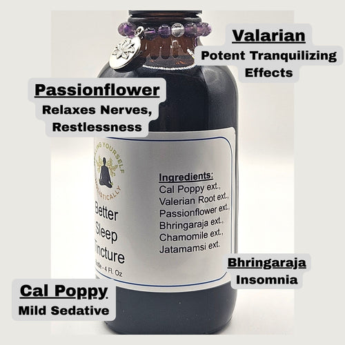 Better Sleep Tincture- Natural sleep aid. Insomnia aid. Natural sedative. Infused with gemstones & sound frequencies. High potency tincture. Hand made from high quality herbs.