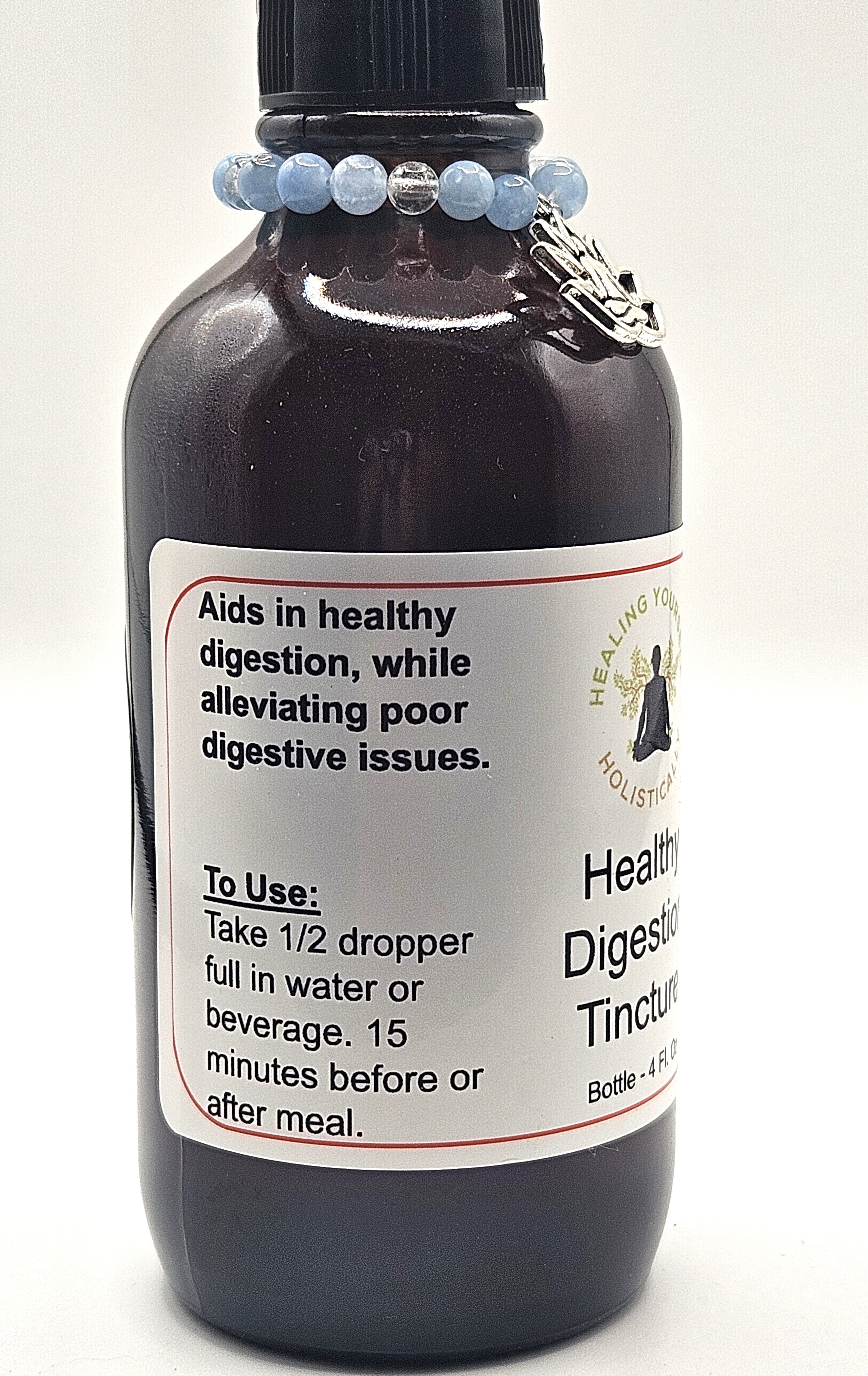 Health Digestive Tincture- Digestive aid, Gut health. Infused with healing gemstones & sound frequencies. High potency tincture. Hand made from high quality herbs.