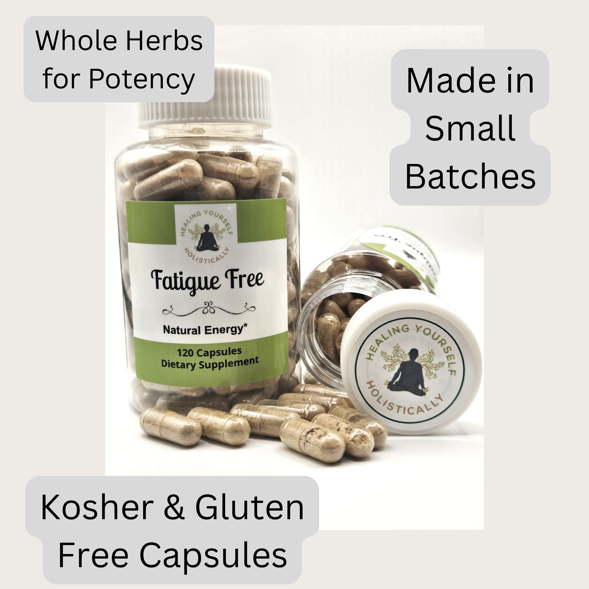 Fatigue Free- Natural energy, Fatigue aid, Adrenal tonic, Immune supporter. 100% natural. Quality herbs. Hand formulated. Small batch