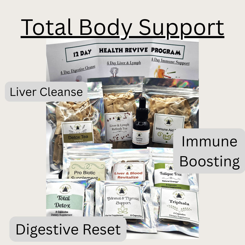 12 Day Health Revive Program- Whole body detox. Liver cleanse. Gut health. Immunity boosting. Hand formulated herbal products. 100% natural. 12 Day herbal cleanse program.