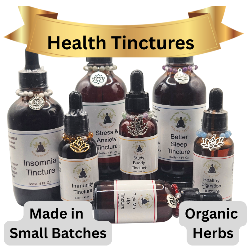 Stress & Anxiety Tincture- Calms overactive mind. Herbal Remedy. Infused with gemstones & sound frequencies.