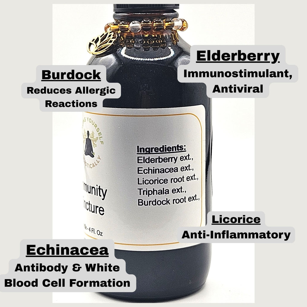 Immunity Tincture- Immune supporter. Cold & Flu aid. Herbal remedy. Infused with healing gemstones & sound frequencies. High potency tincture. Hand made from high quality herbs