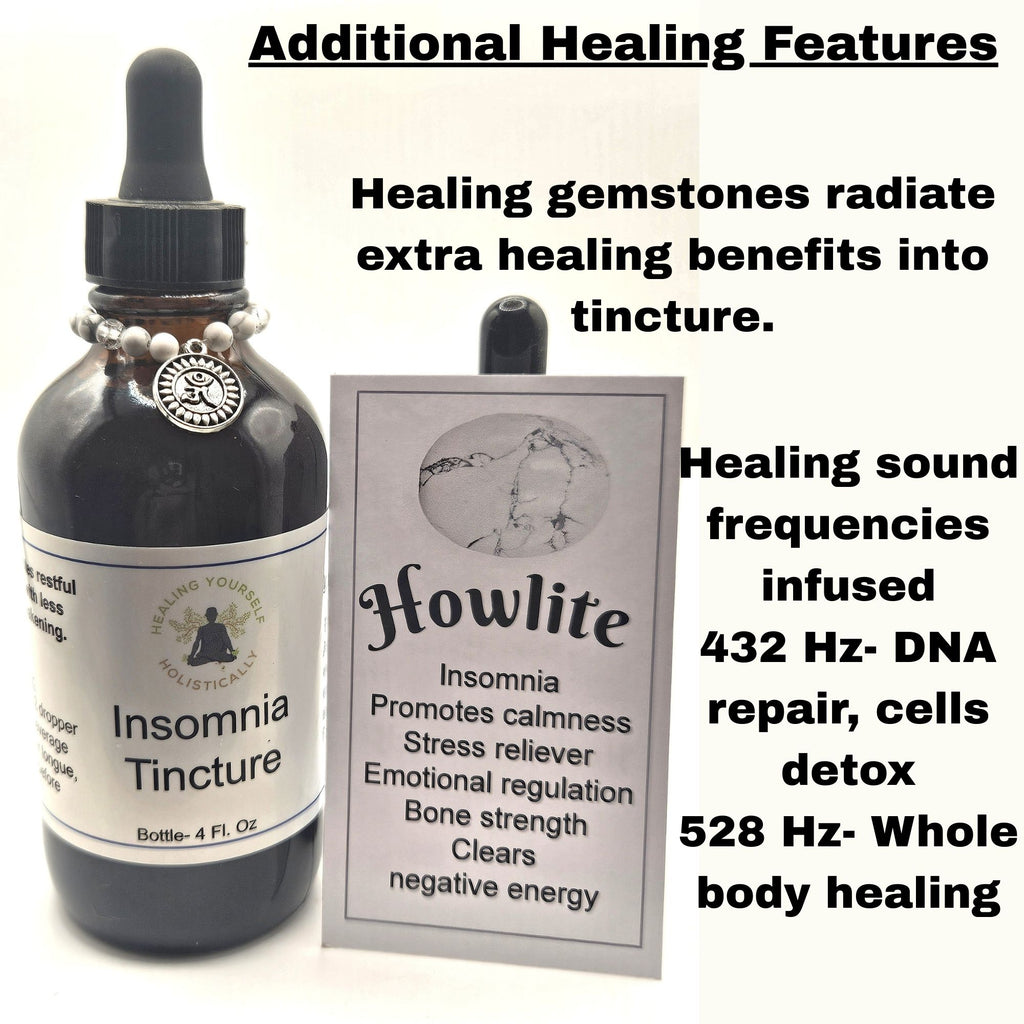 Insomnia Tincture- Insomnia aid. Herbs for sleep. Natural sedative. Infused with healing gemstones & sound frequencies. High potency tincture. Hand made from high quality herbs