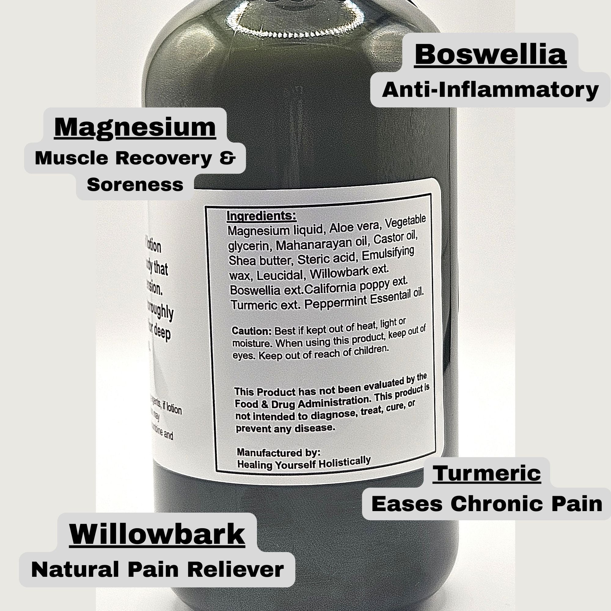 Muscle Ease Lotion- Sore muscles, Magnesium lotion, Pain relief. 8 oz Bottle. 100% natural. Handmade whipped lotion. 8 oz Bottle. Infused with healing gemstones & sound frequencies.