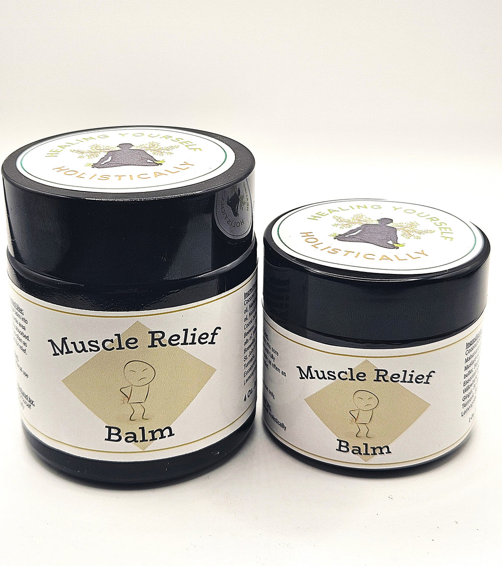Muscle Relief Balm- Herbal pain support. Muscle Rub. Painful joint relief. Infused with healing sound frequencies. 100% natural. Handmade in small batches.
