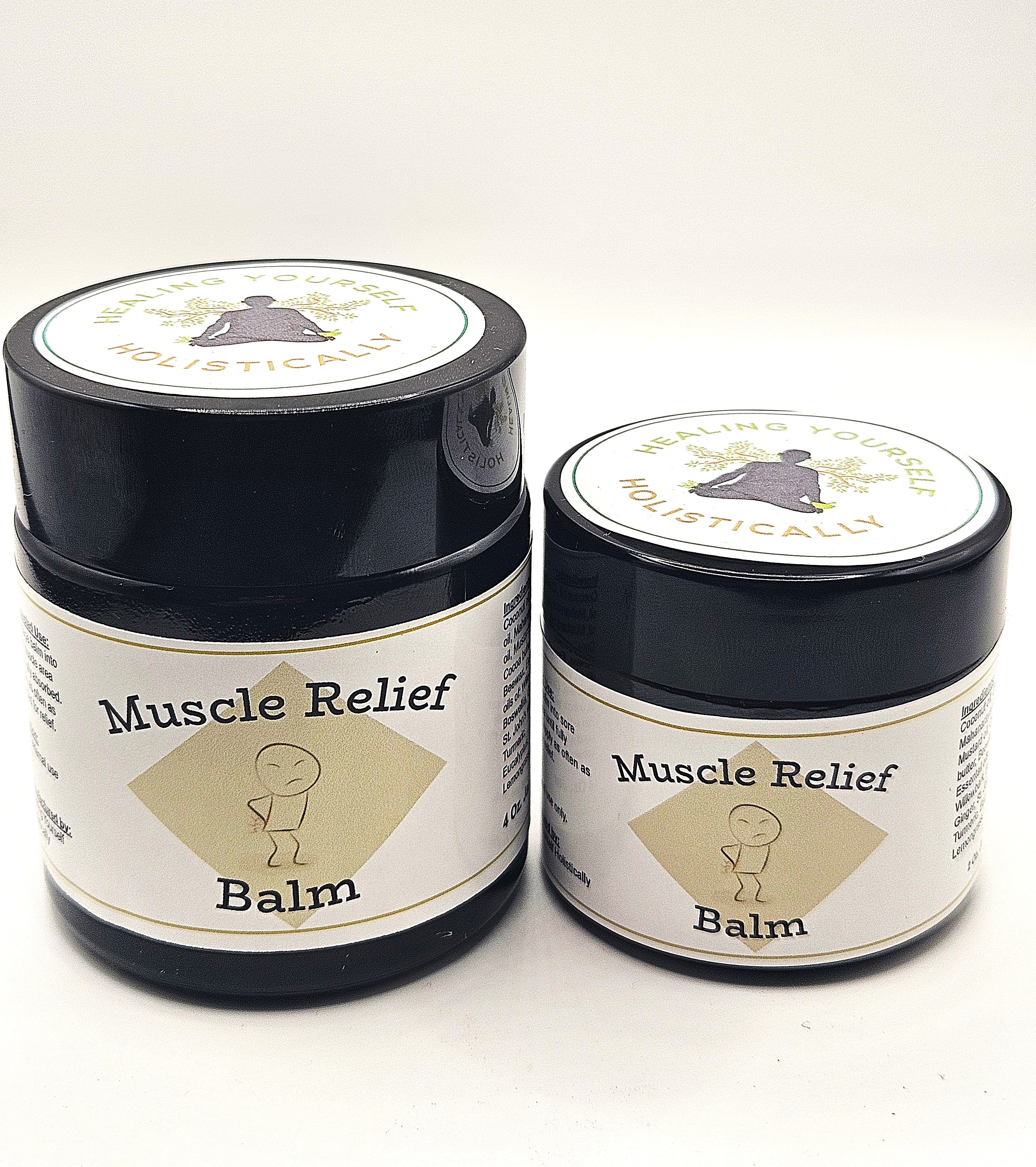 Muscle Relief Balm- Herbal pain support. Muscle Rub. Painful joint relief. Infused with healing sound frequencies. 100% natural. Handmade in small batches.