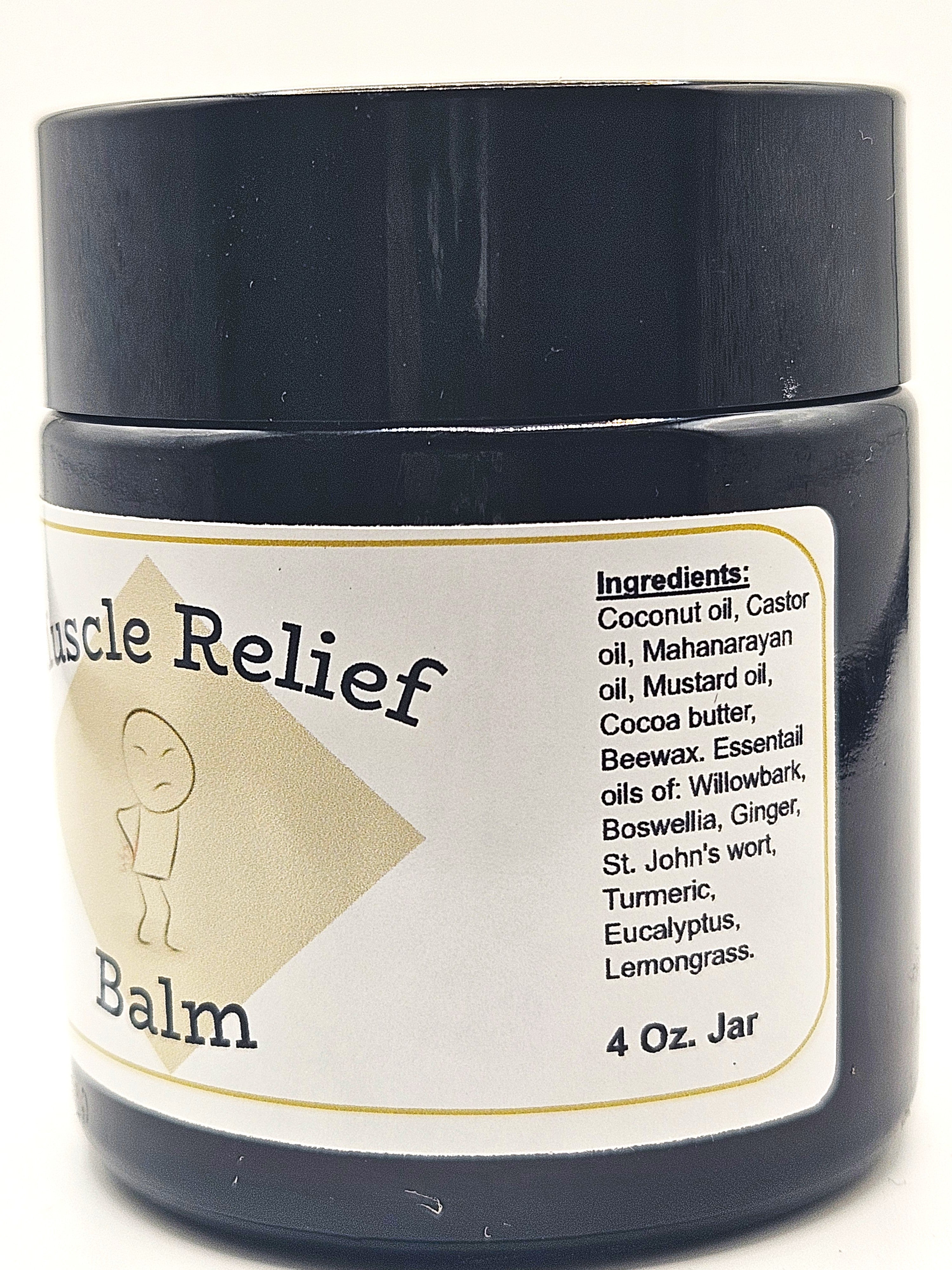 Muscle Relief Balm- Herbal pain support. Muscle Rub. Painful joint relief. Infused with healing sound frequencies. 100% natural. Handmade in small batches.