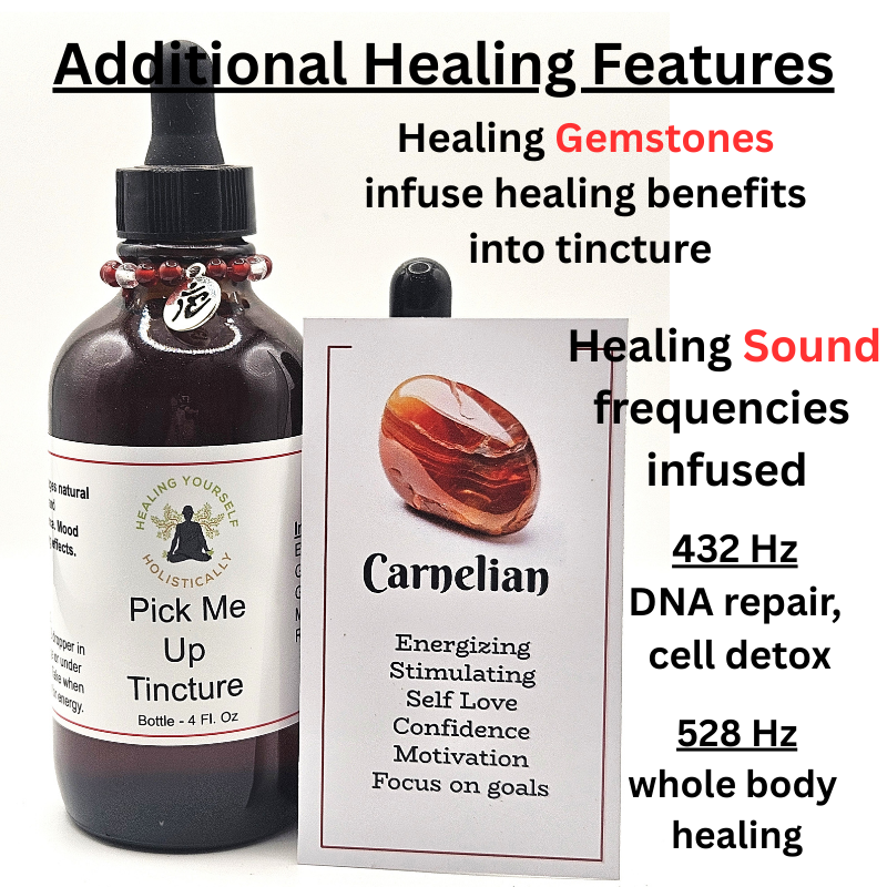Pick Me Up Tincture- Natural Energy. Gentle & Stimulating. Gemstone & Sound frequencies infused.