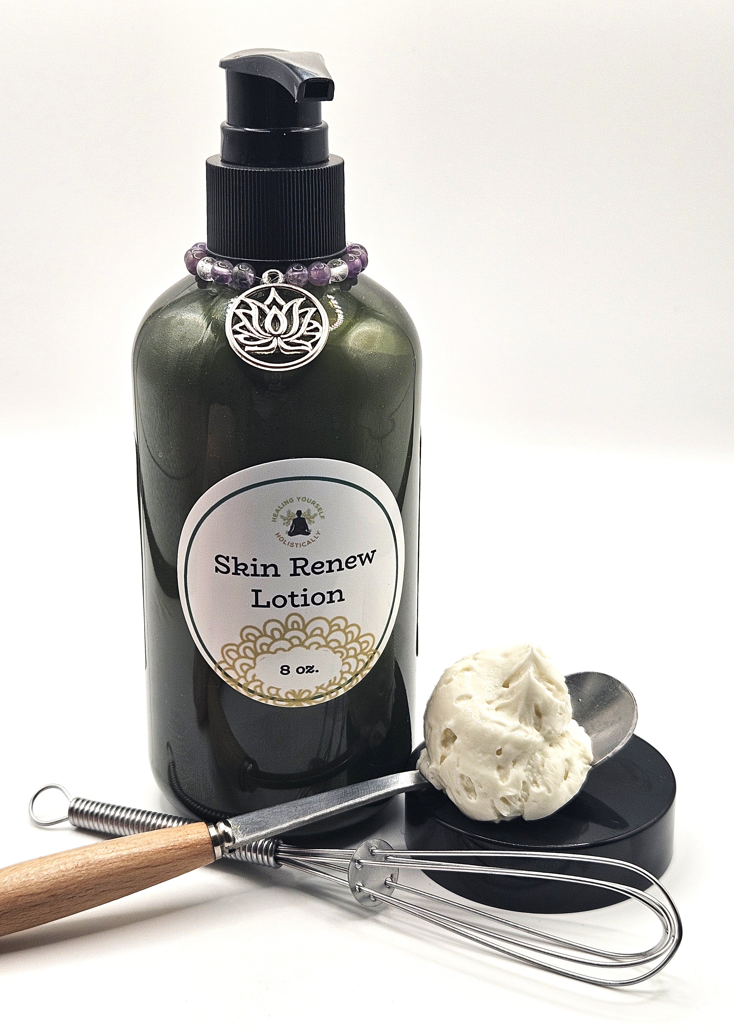 Skin Renew lotion- Intense skin hydration. Skin healing. 8 oz Bottle. 100% natural. Whipped lotion. Handmade.