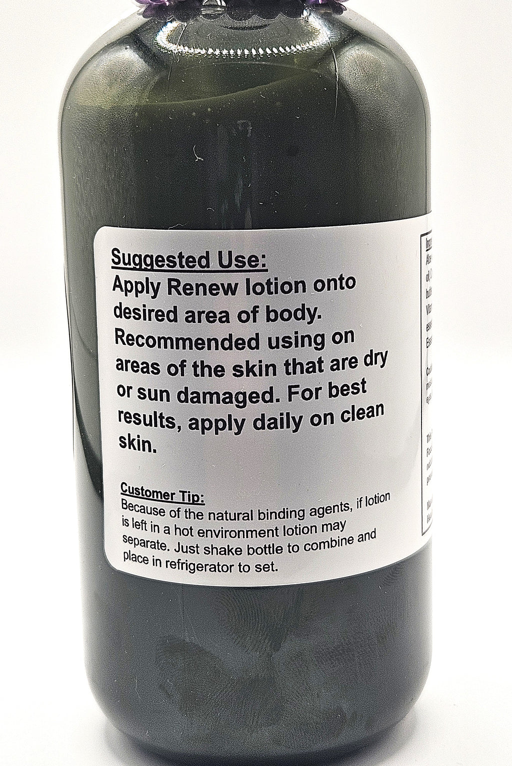 Skin Renew lotion- Intense skin hydration. Skin healing. 8 oz Bottle. 100% natural. Whipped lotion. Handmade.