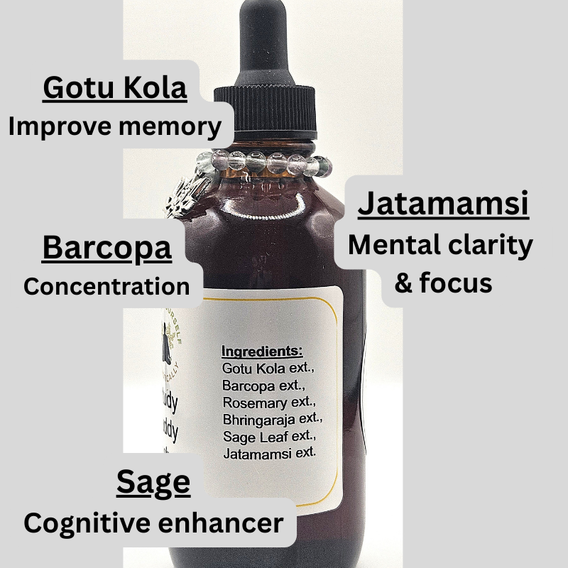 Study Buddy Tincture- Natural focus & concentration. Memory boosting. Infused with sound and genstones.