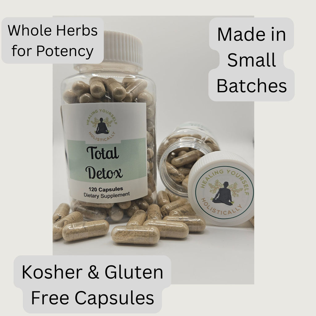 Total Detox Pills- digestive detox, parasite cleanse, digestive health, gut inflammation, herbal detoxing cleanse- 100% natural herbs, Gentle detoxing effect